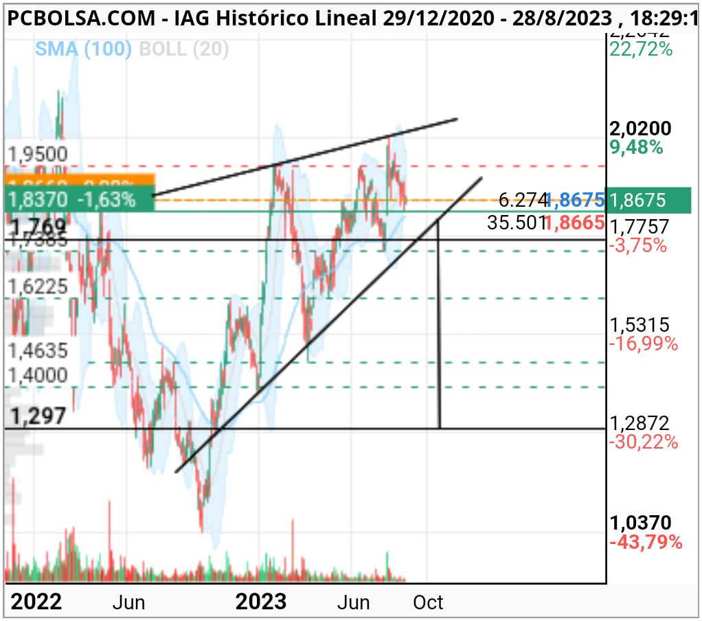 grafico de la accion pcbor