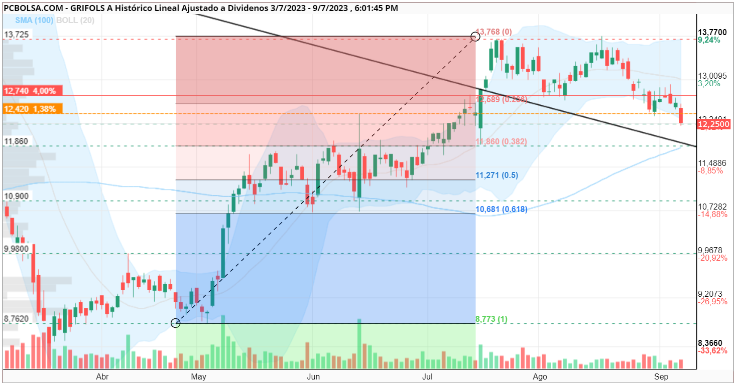 grafico de la accion llearn
