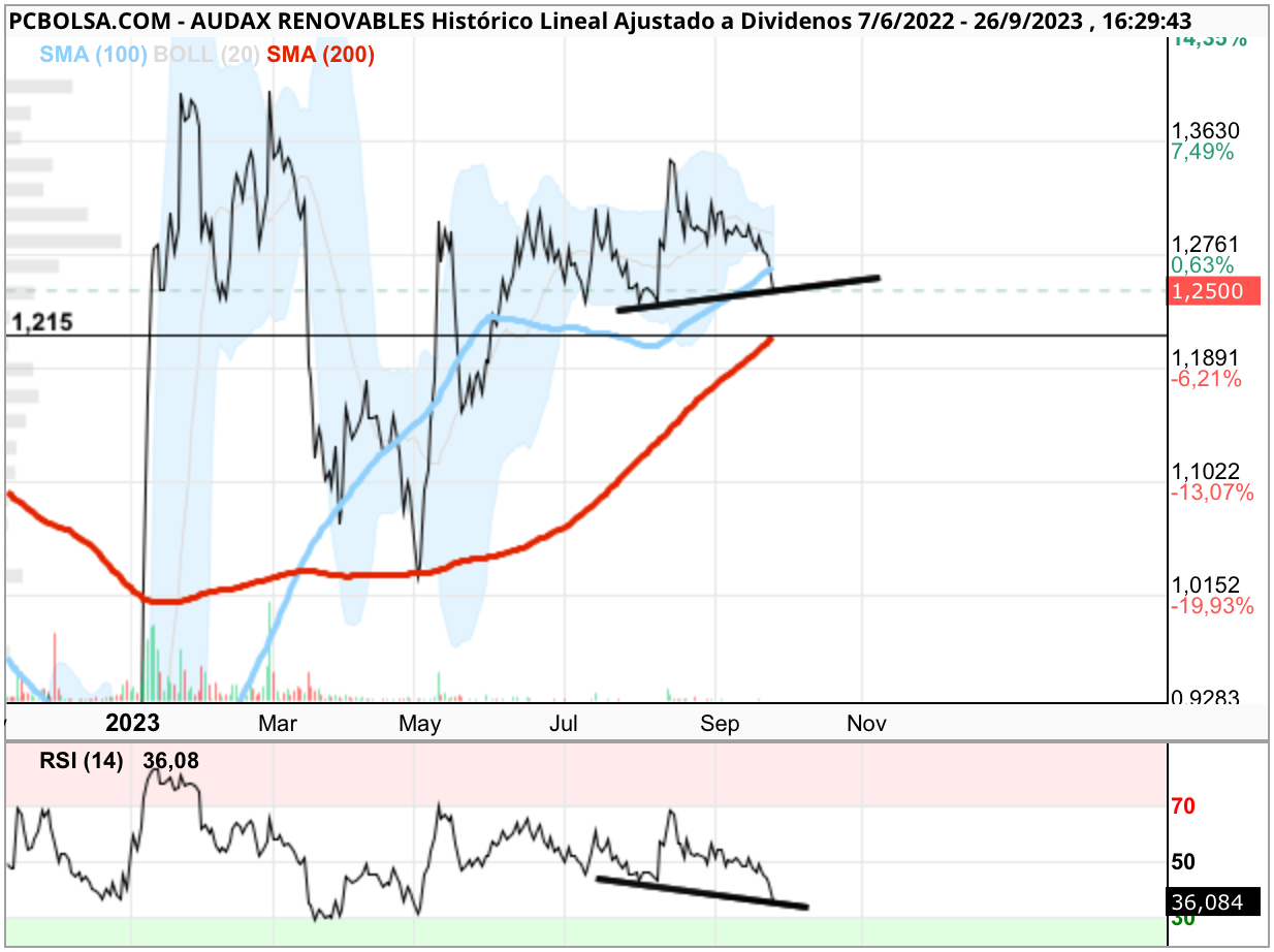 grafico de la accion Audax Renovables
