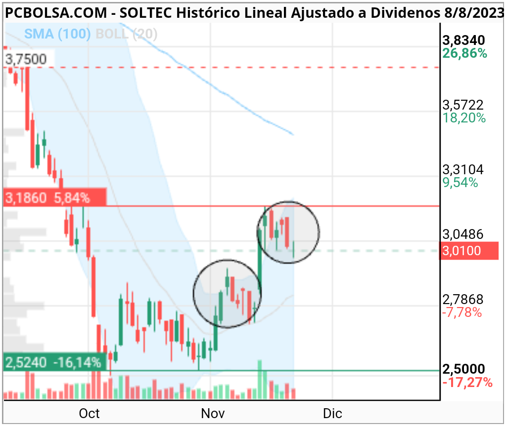 grafico de la accion luifran