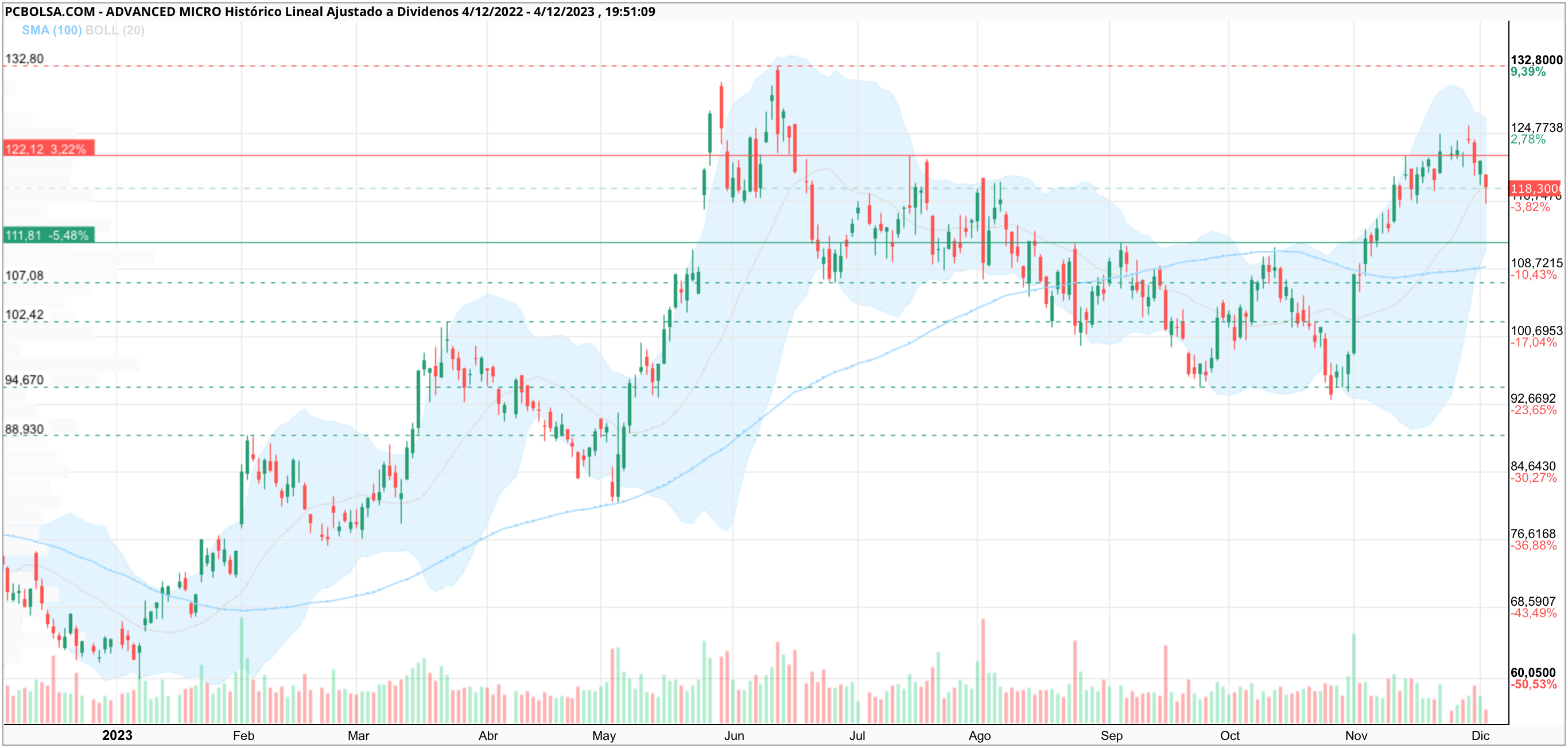 grafico de la accion Advanced Micro