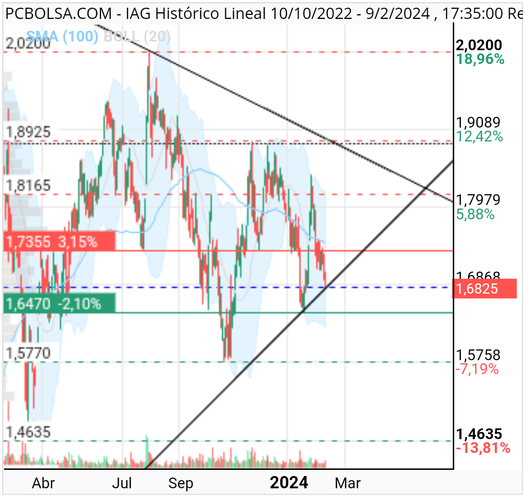 grafico de la accion pcbor