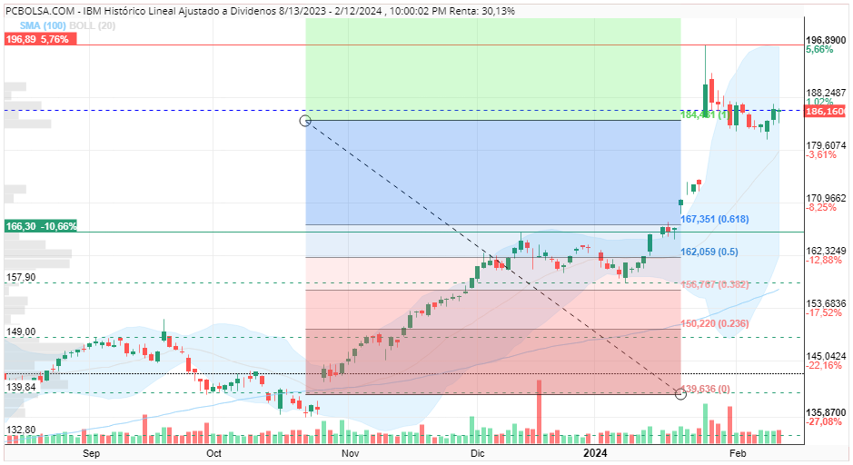 grafico de la accion IBM