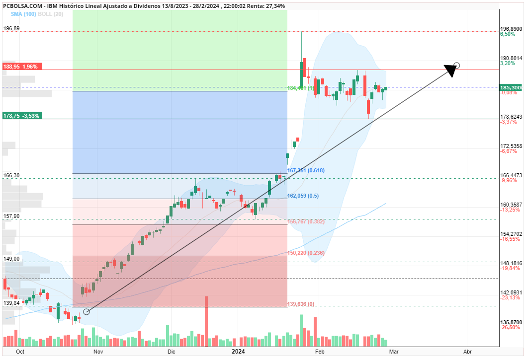 grafico de la accion IBM