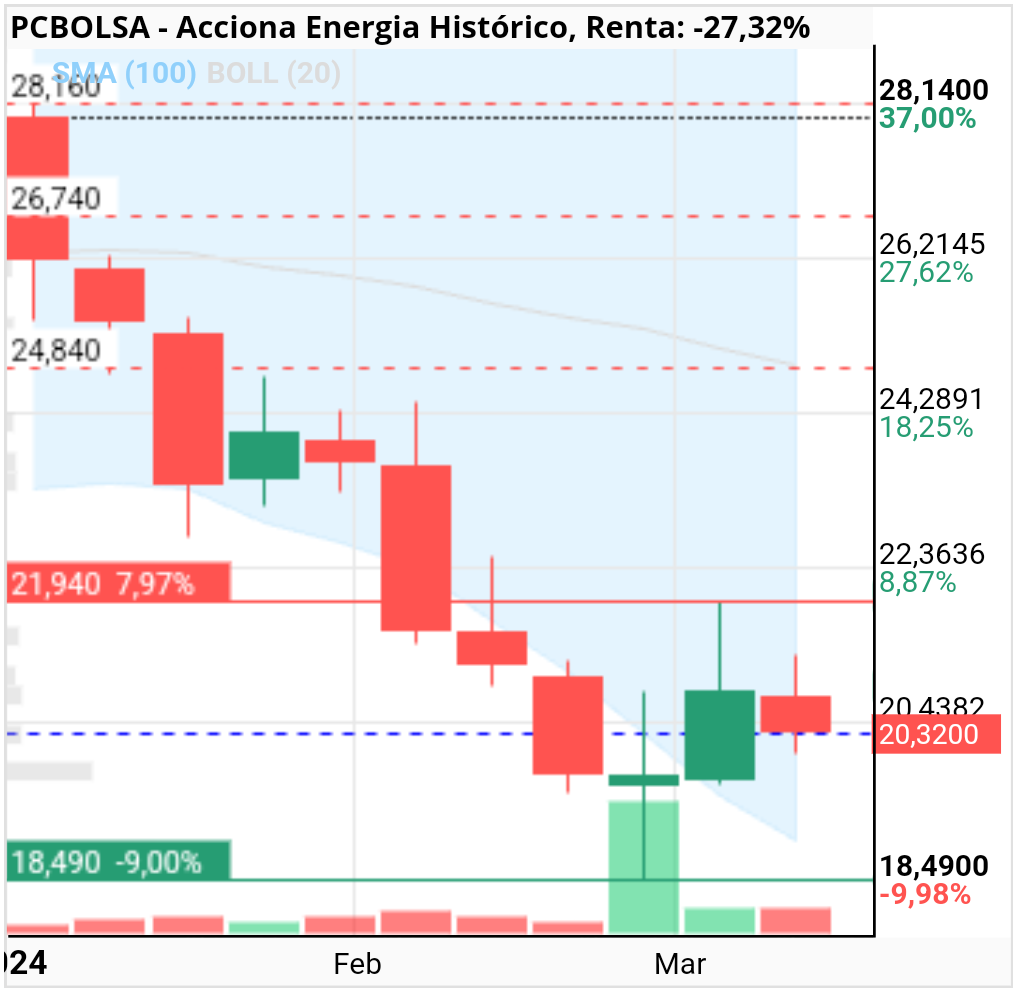 grafico de la accion javier fernandes