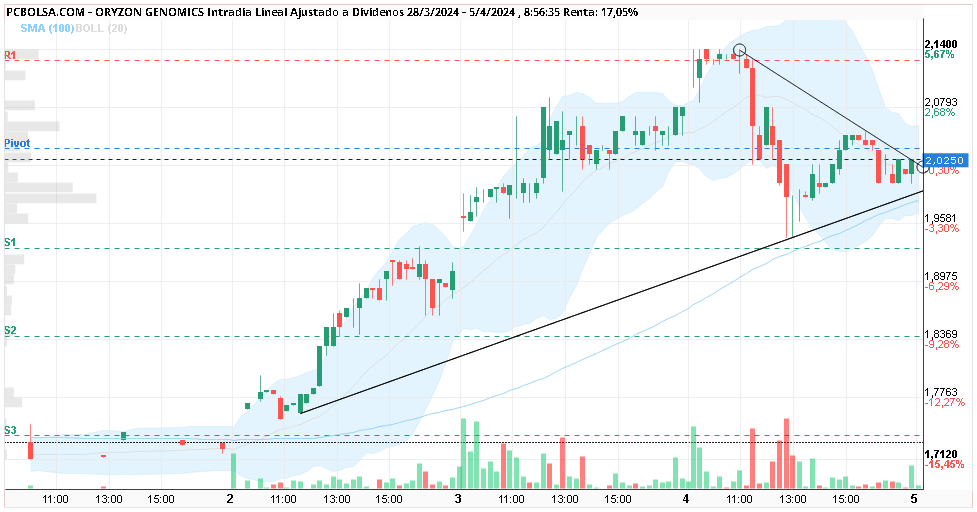 grafico de la accion viscuter