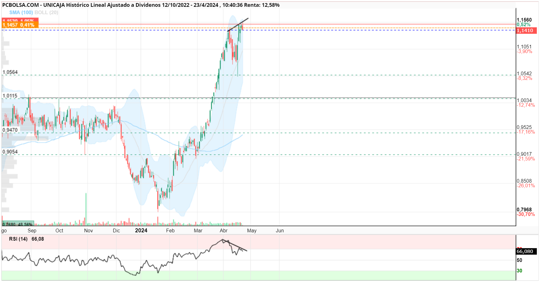 grafico de la accion rdavid