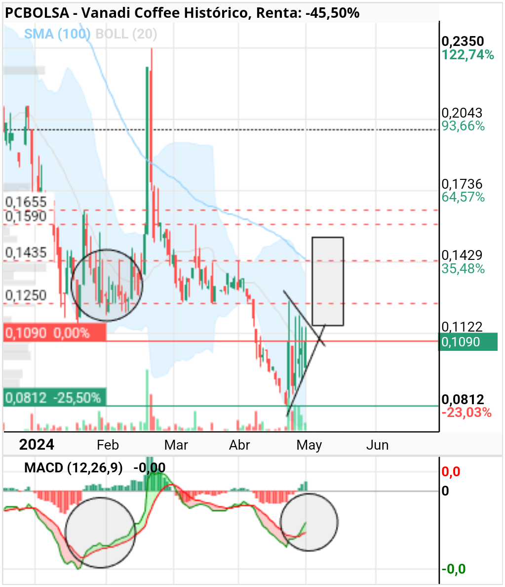 grafico de la accion ocee29