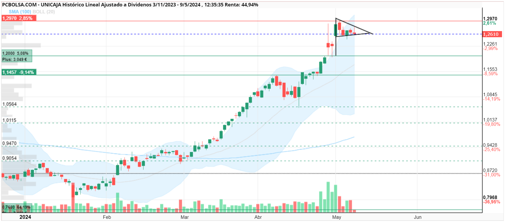 grafico de la accion rdavid