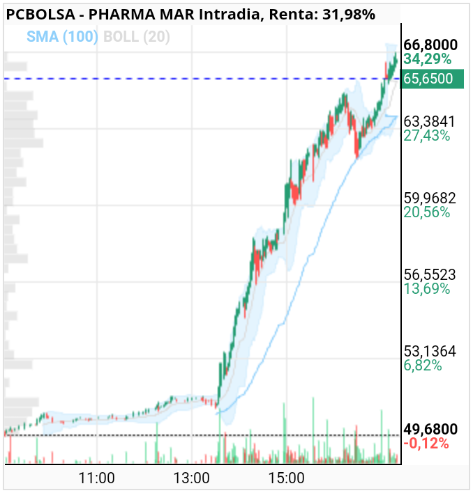 grafico de la accion miage