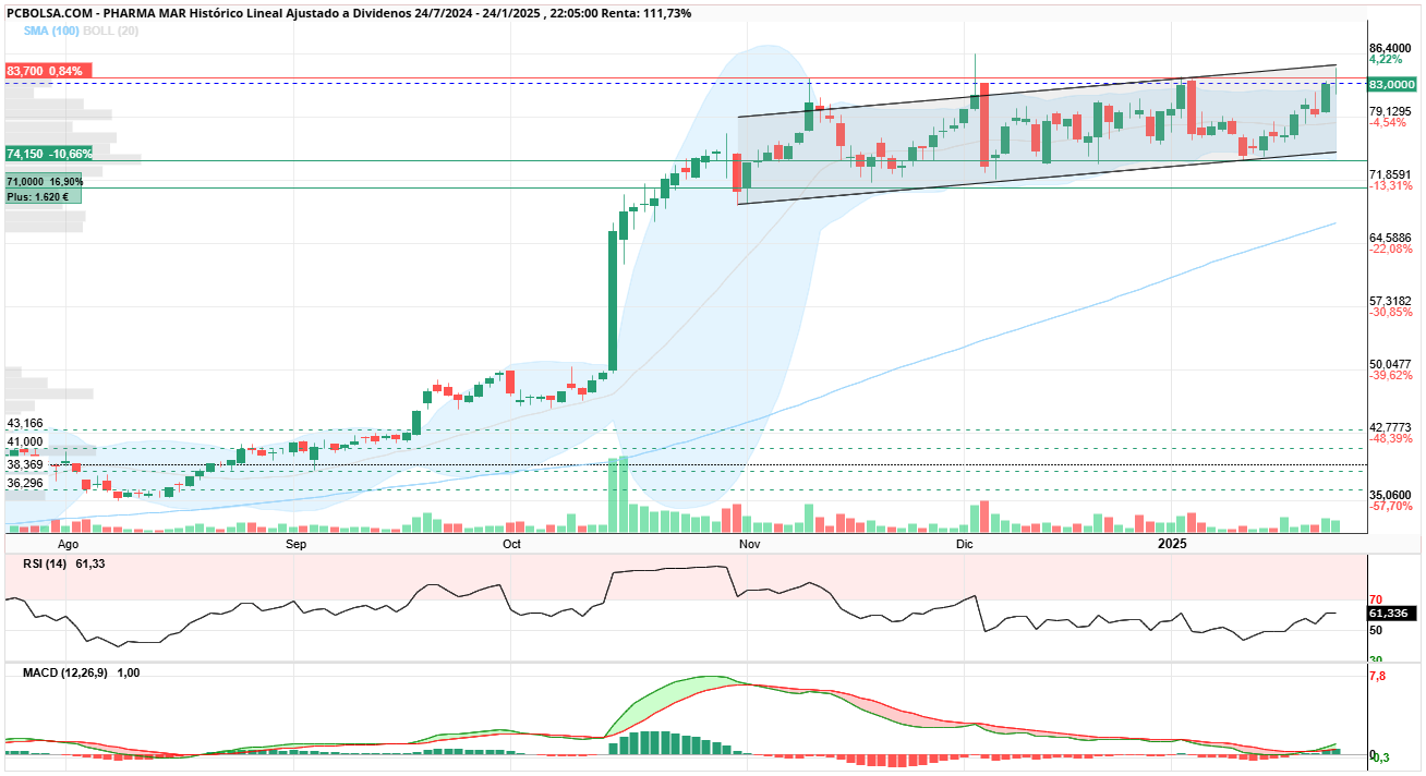 grafico de la accion fenix