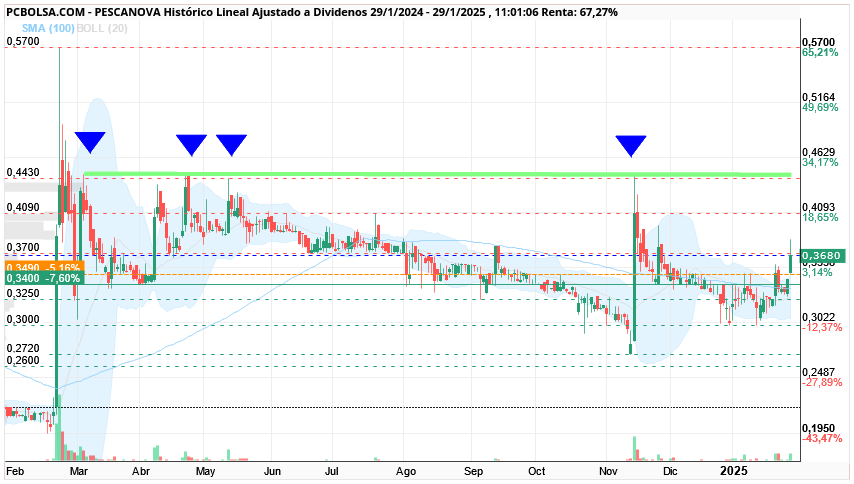 grafico de la accion hgf16