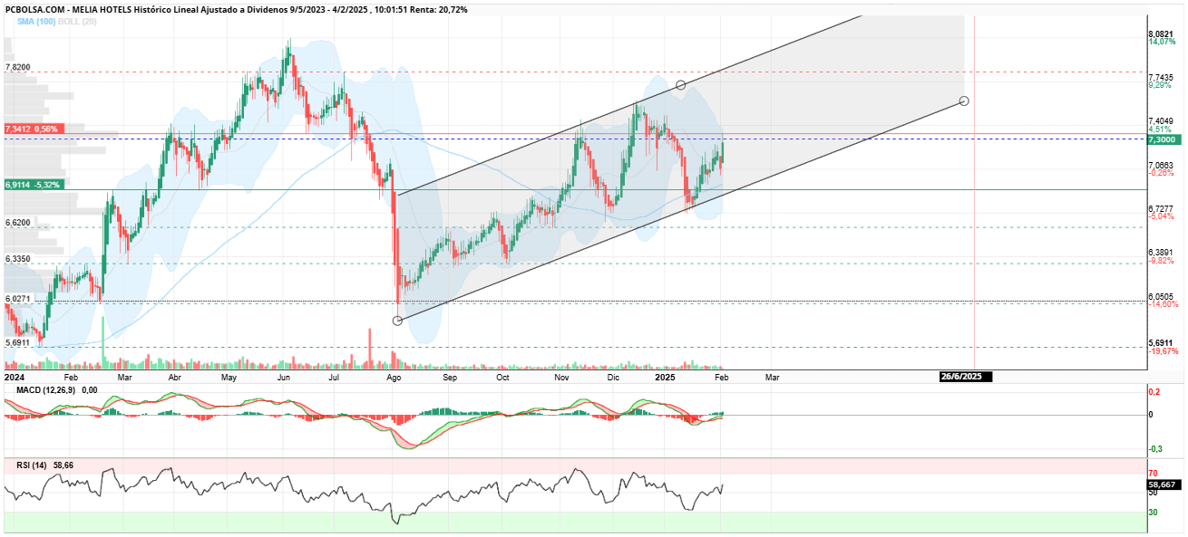 grafico de la accion Melia Hotels