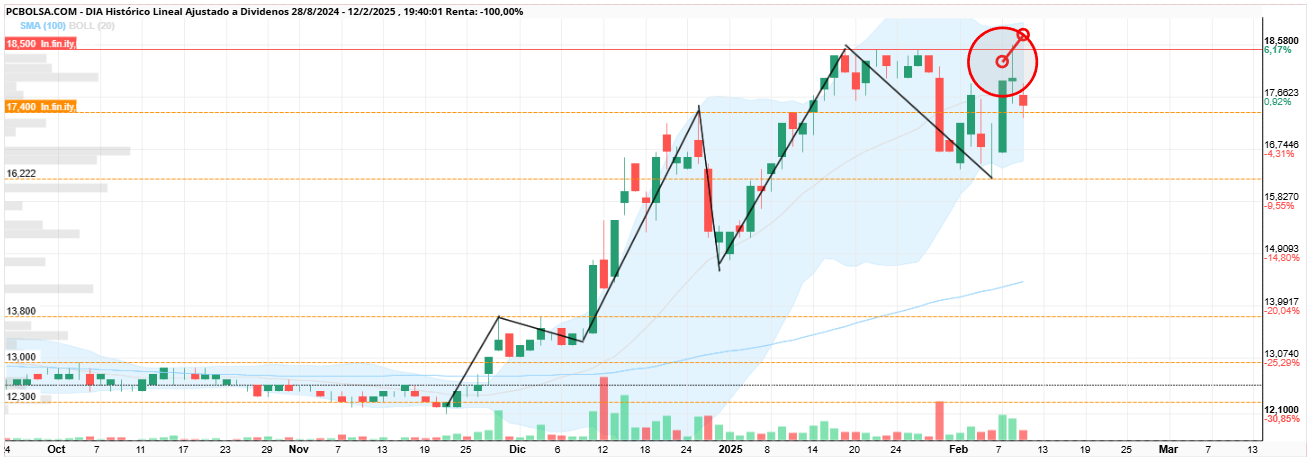 grafico de la accion monin