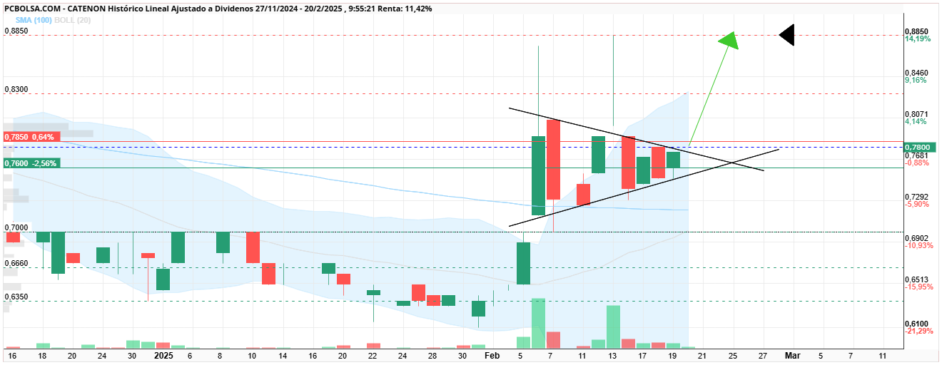 grafico de la accion bullcat