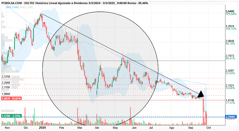 grafico de la accion Soltec