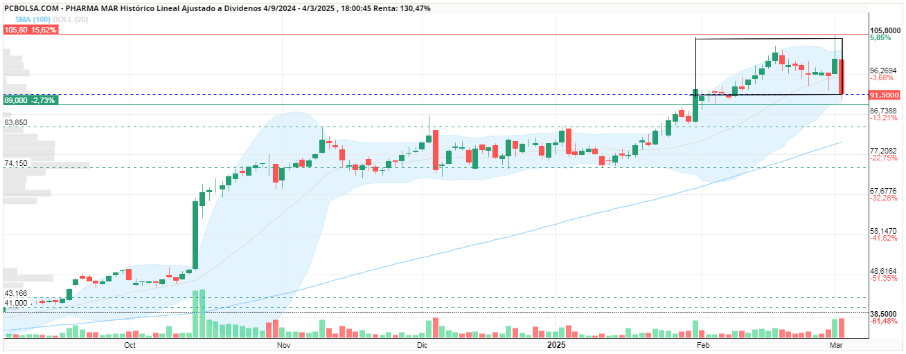 grafico de la accion silvertravel