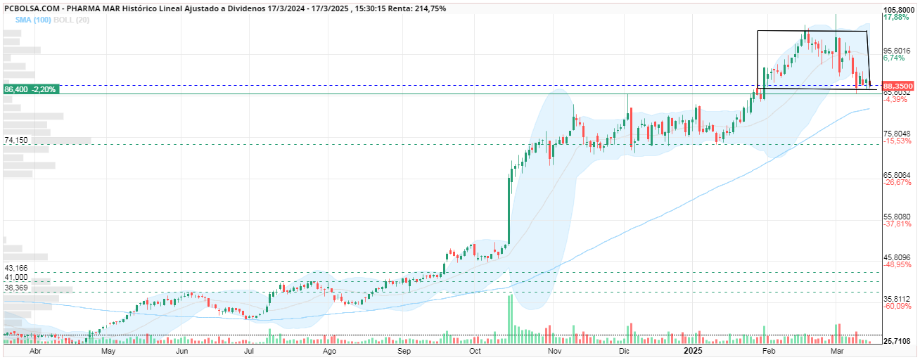 grafico de la accion silvertravel