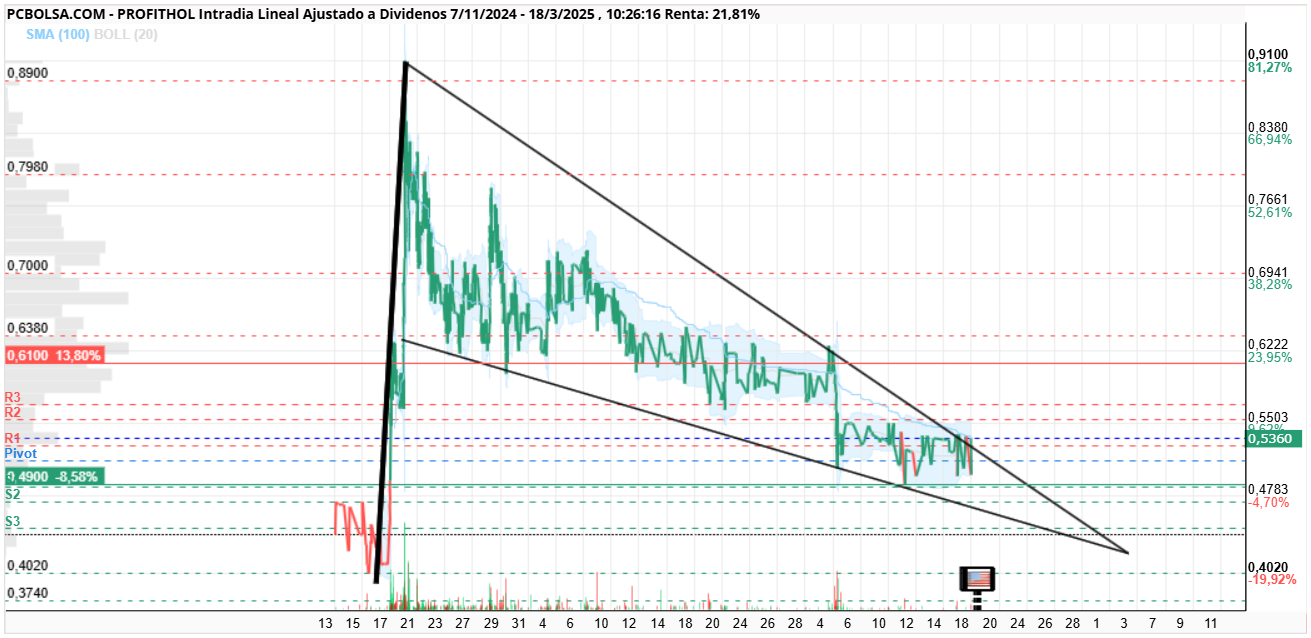 grafico de la accion Profithol
