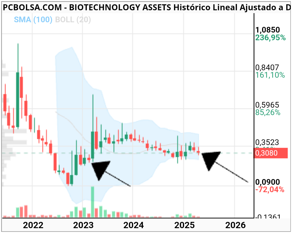 grafico de la accion BIOTECHNOLOGY ASSETS
