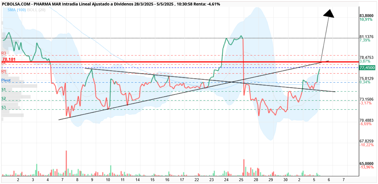 grafico de la accion Pharma Mar