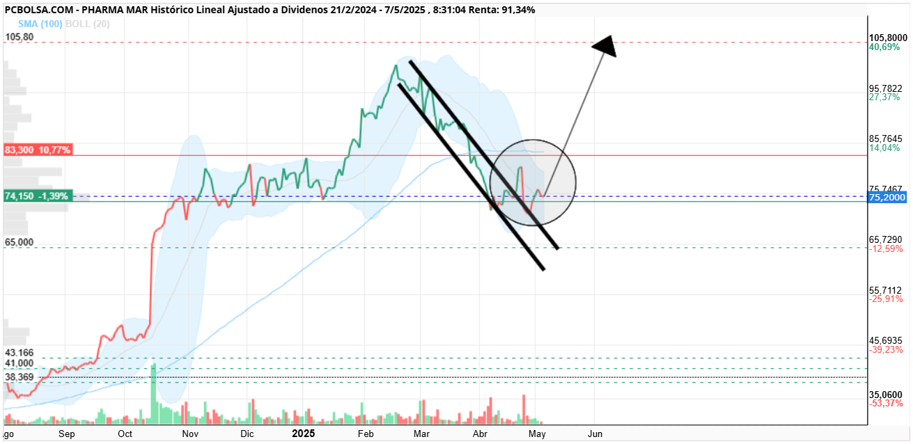 grafico de la accion Pharma Mar