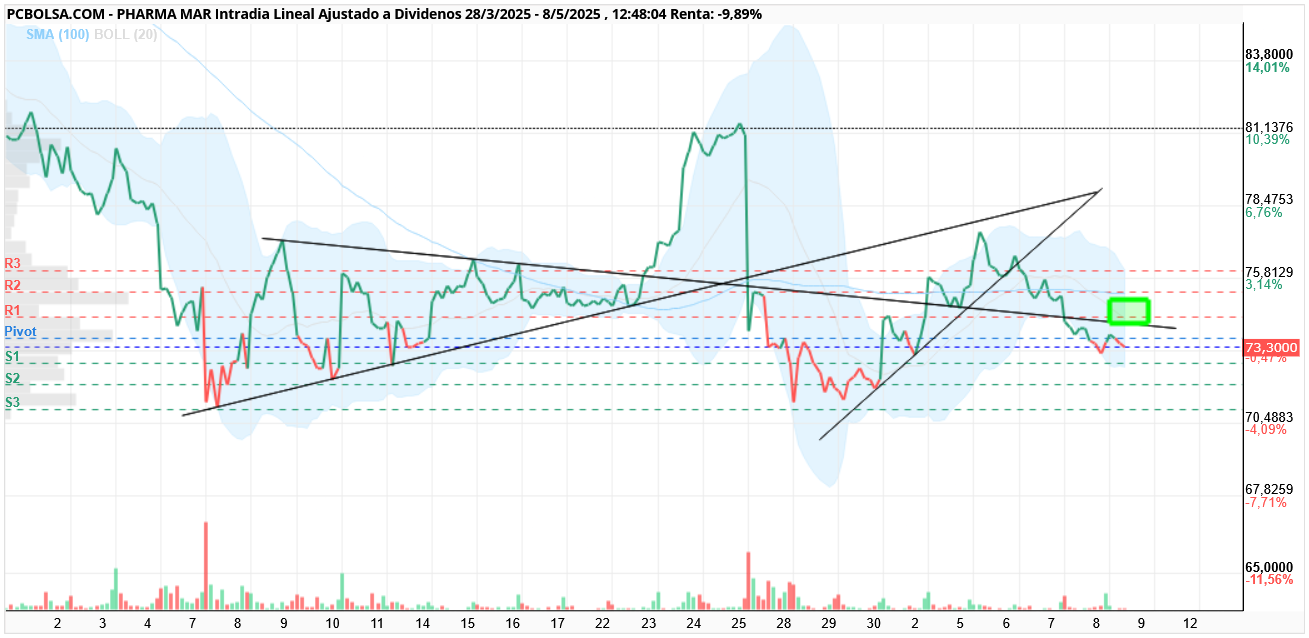 grafico de la accion Pharma Mar