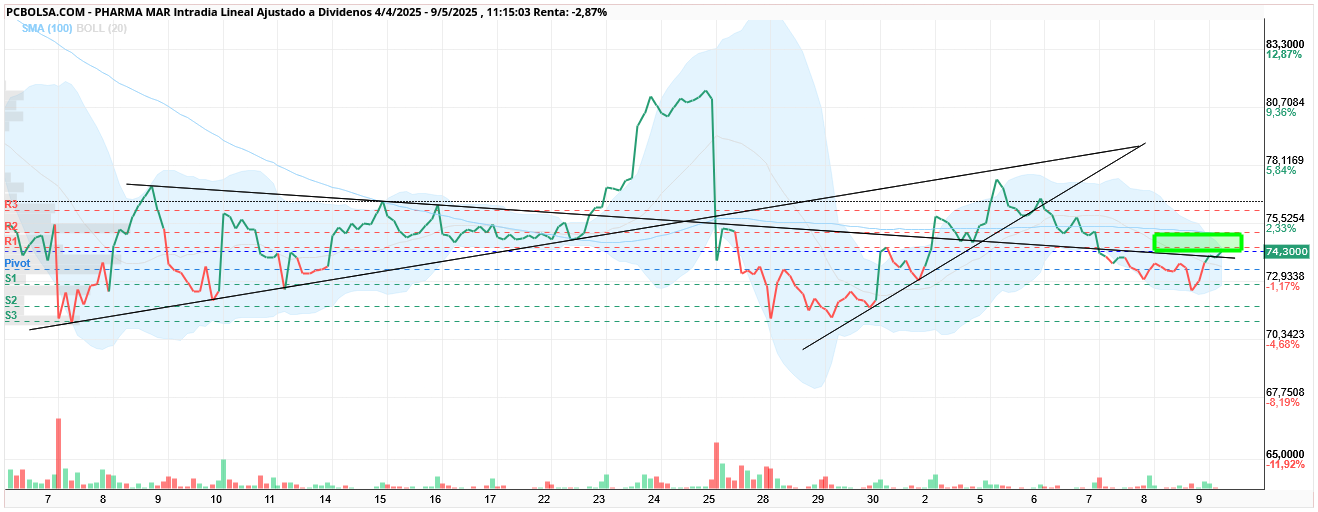 grafico de la accion Pharma Mar