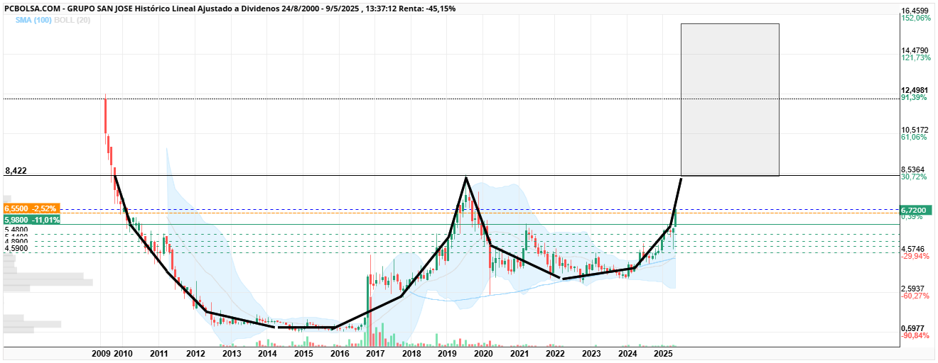 grafico de la accion monin