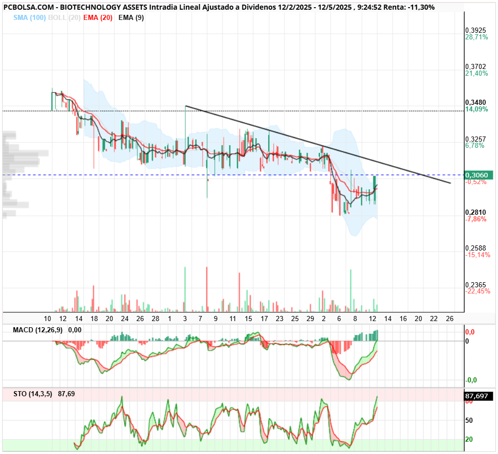 grafico de la accion BIOTECHNOLOGY ASSETS