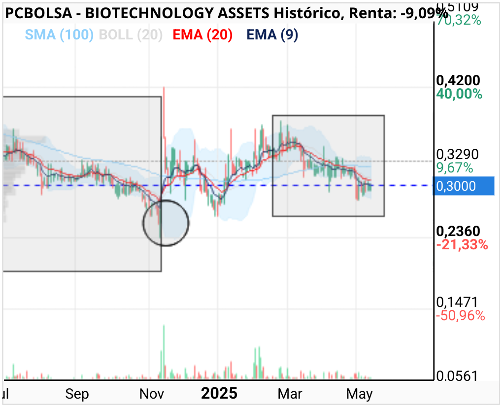grafico de la accion BIOTECHNOLOGY ASSETS