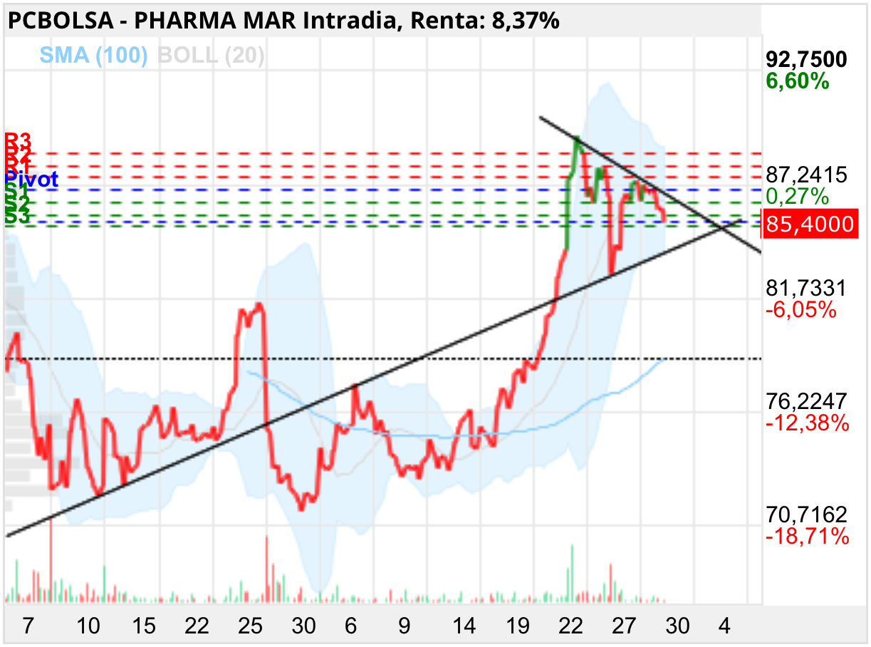 grafico de la accion miai