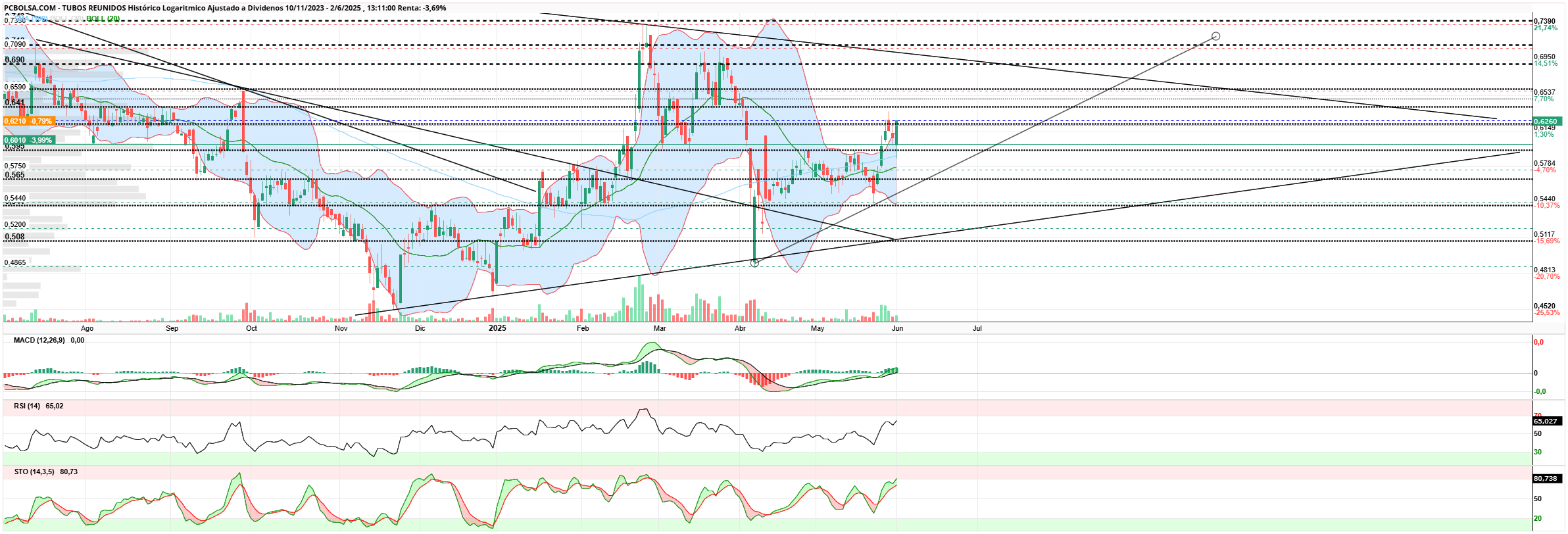grafico de la accion zerolow