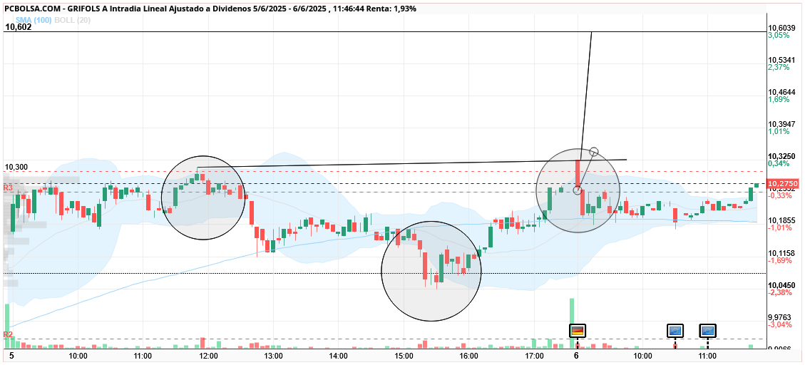 grafico de la accion pepus45