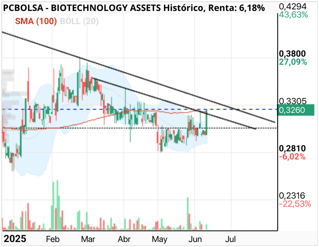grafico de la accion BIOTECHNOLOGY ASSETS