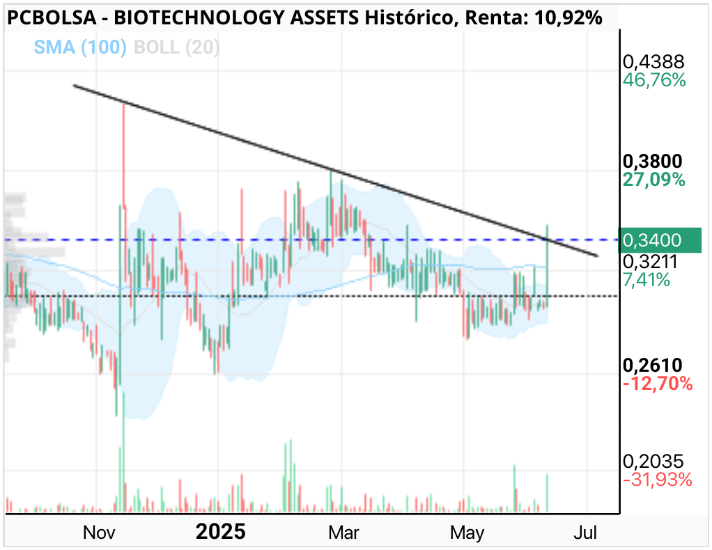 grafico de la accion BIOTECHNOLOGY ASSETS