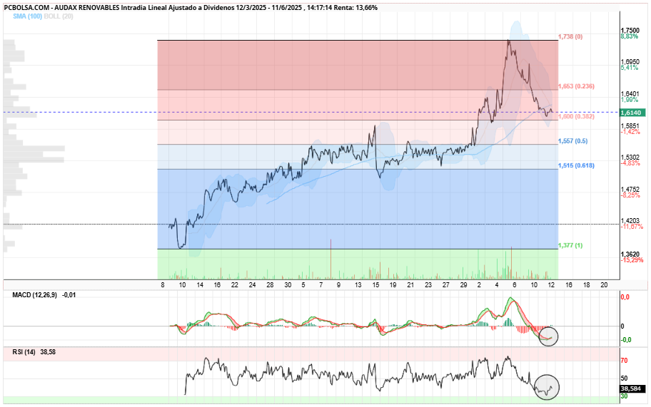 grafico de la accion Audax Renovables