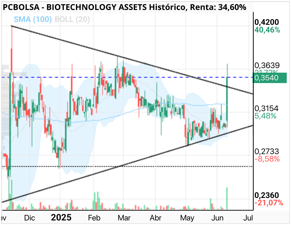 grafico de la accion BIOTECHNOLOGY ASSETS