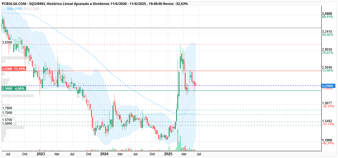 grafico de la accion Squirrel