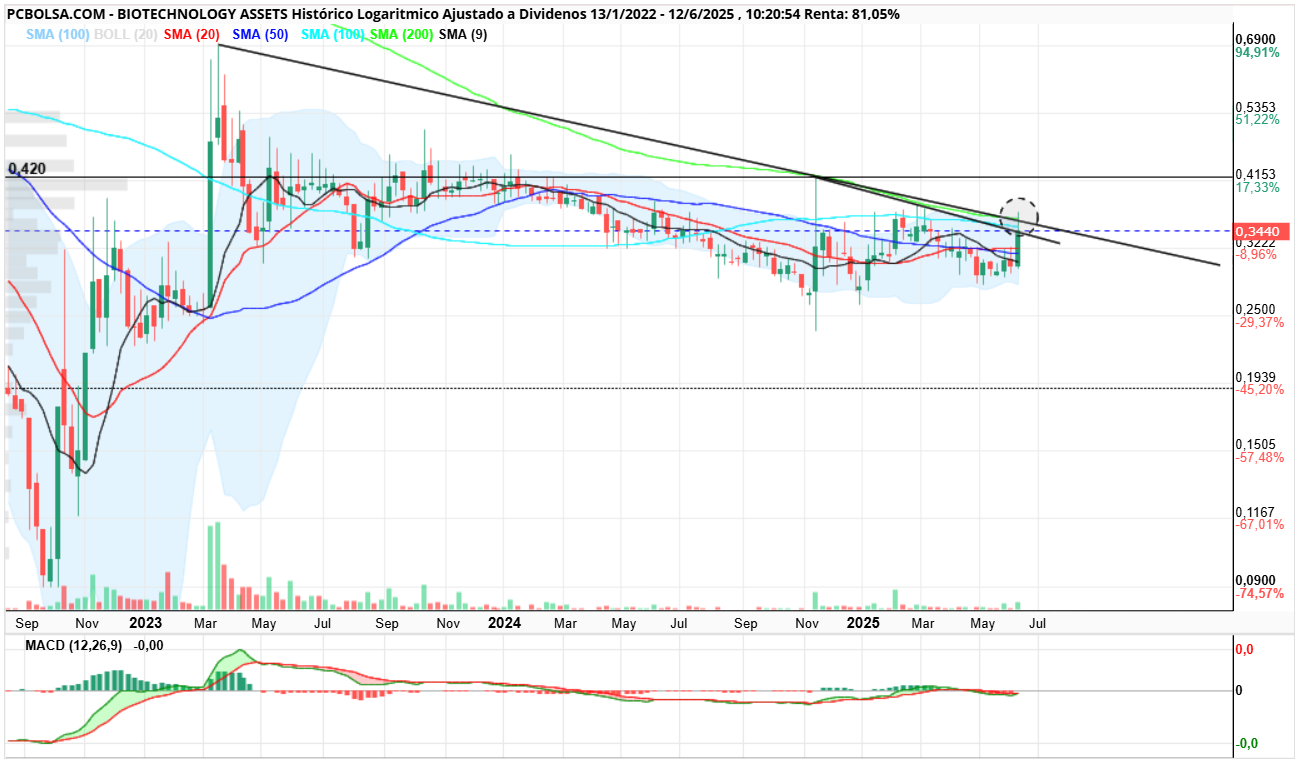 grafico de la accion BIOTECHNOLOGY ASSETS