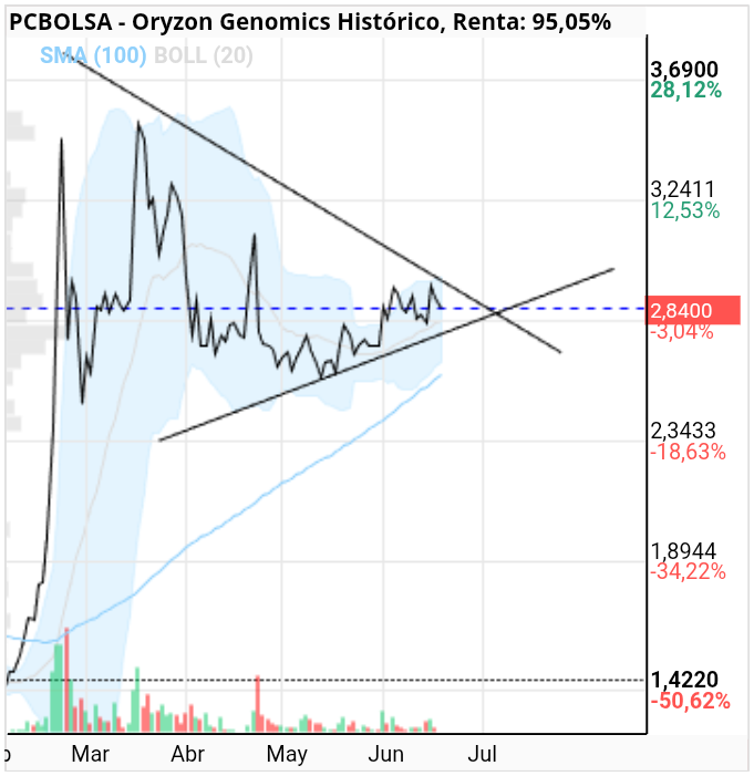 grafico de la accion julietta