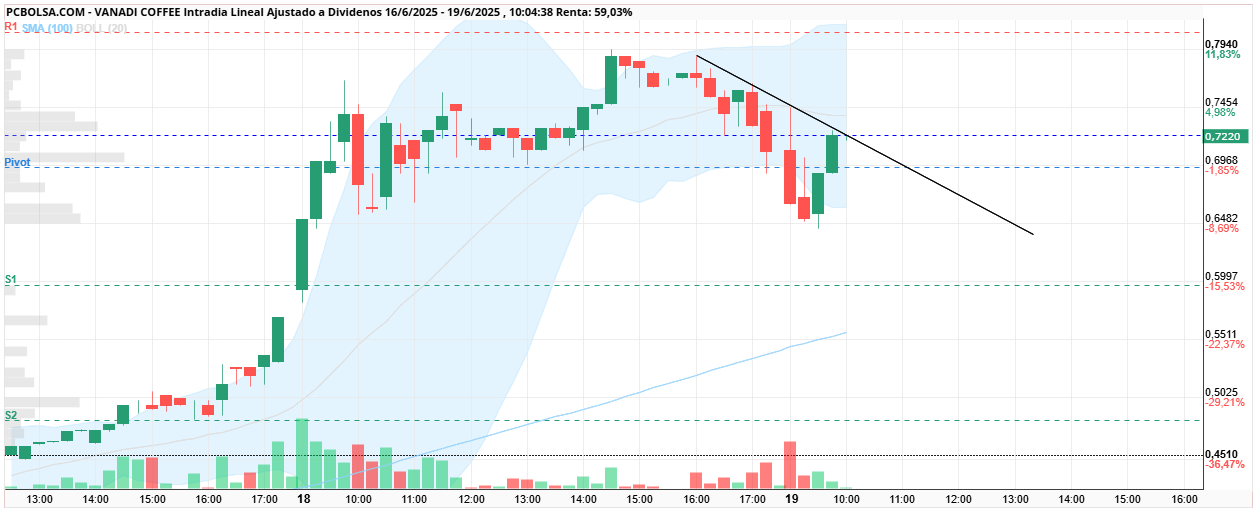 grafico de la accion Vanadi Coffee