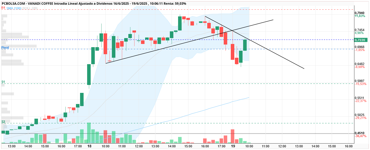 grafico de la accion Vanadi Coffee