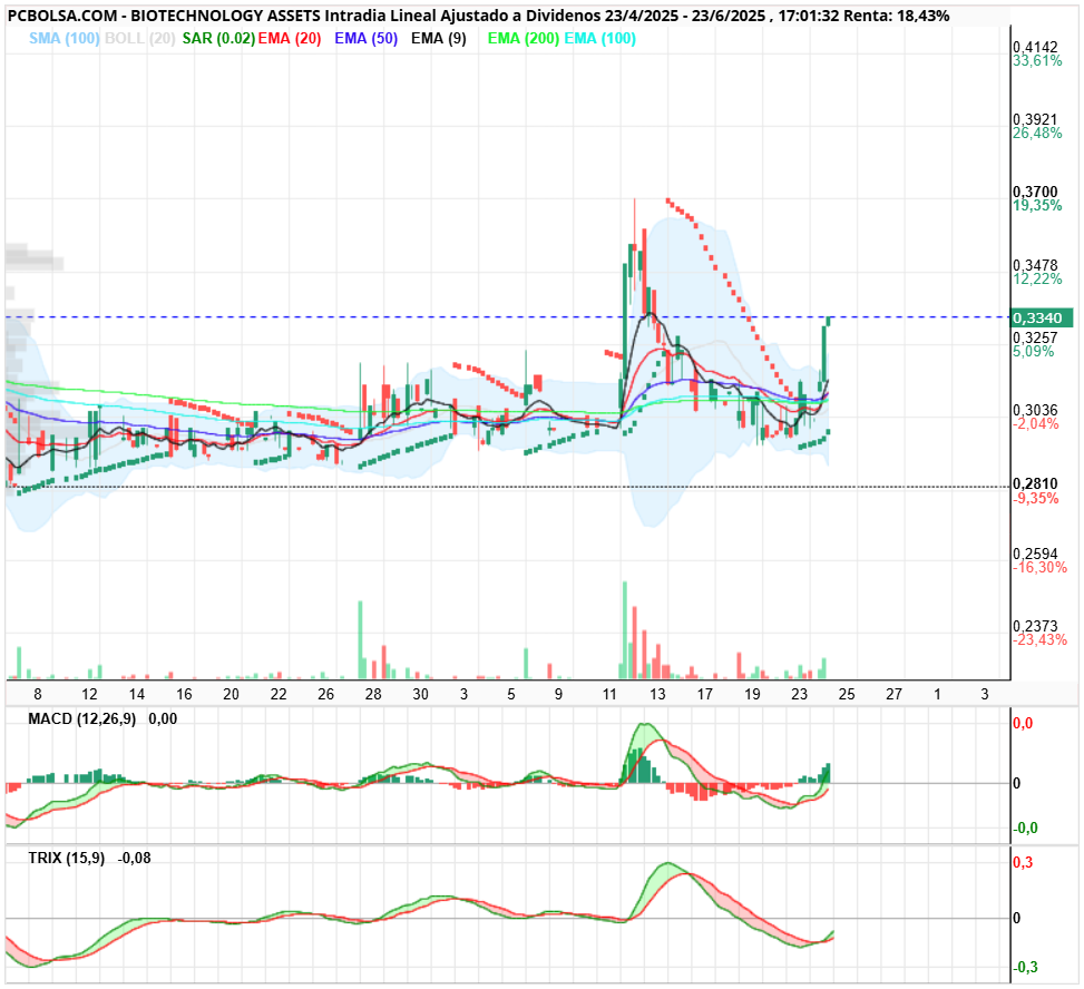 grafico de la accion BIOTECHNOLOGY ASSETS