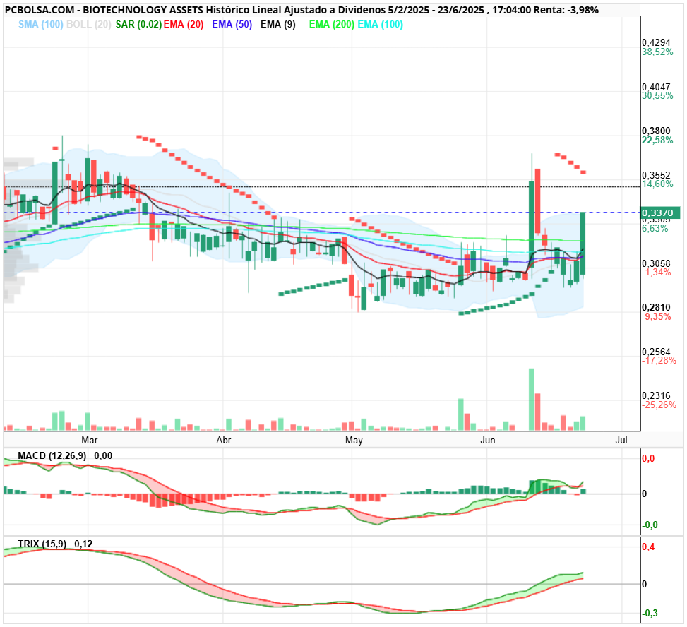 grafico de la accion BIOTECHNOLOGY ASSETS