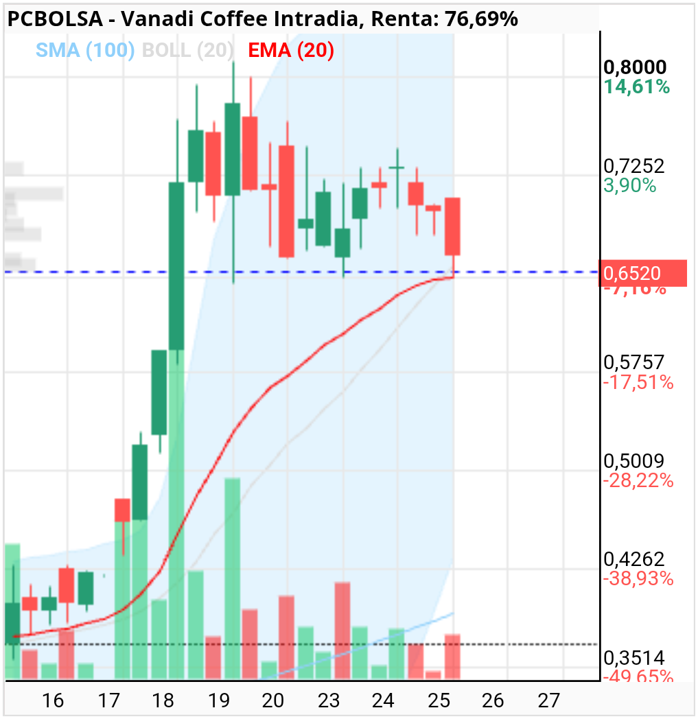 grafico de la accion mister at