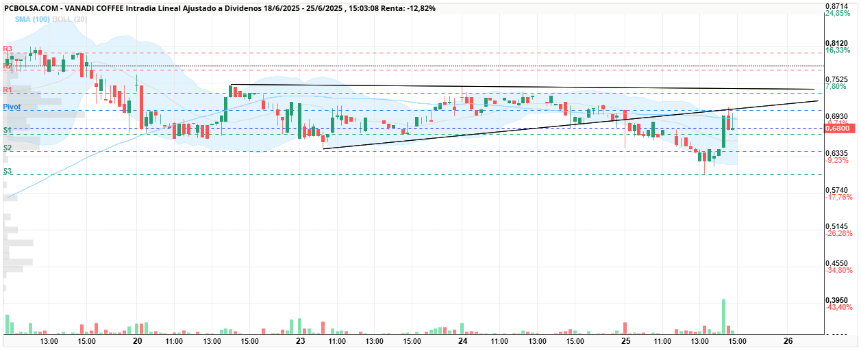 grafico de la accion Vanadi Coffee