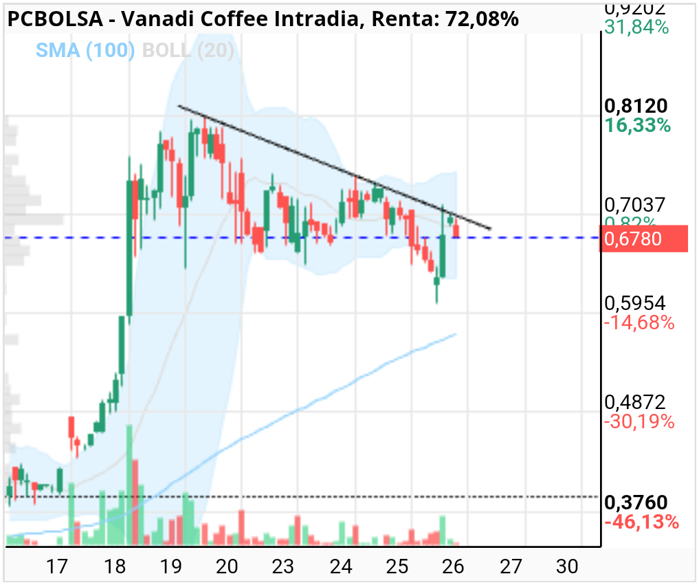 grafico de la accion Vanadi Coffee