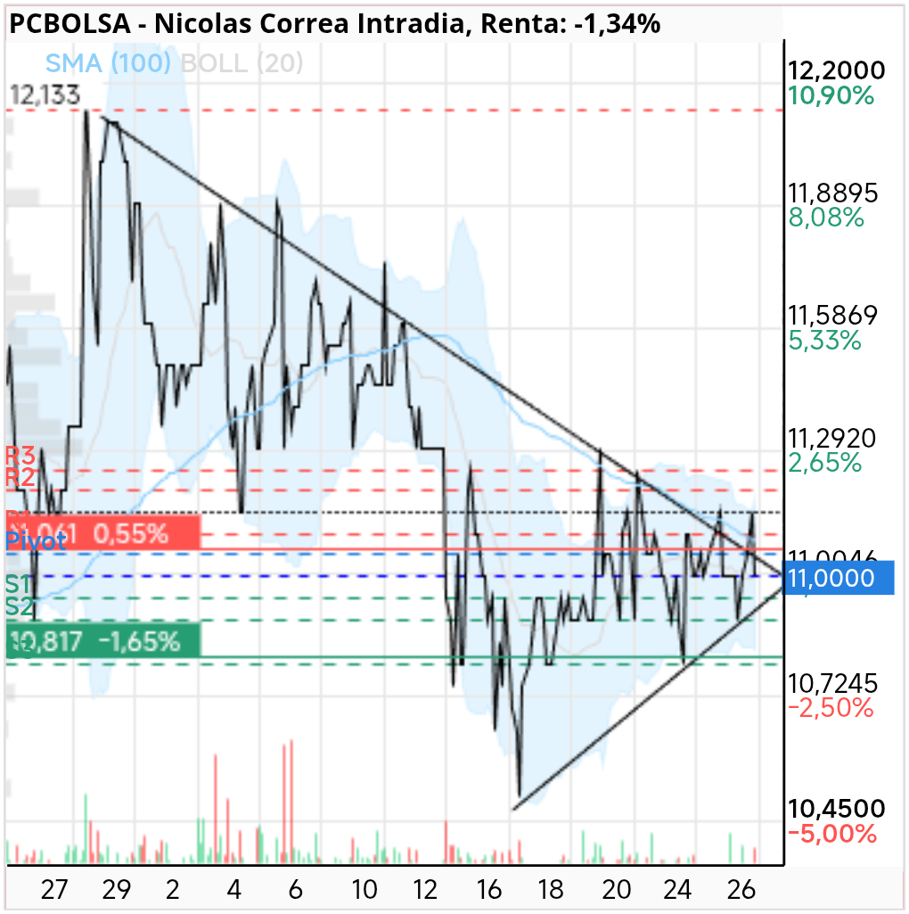 grafico de la accion Nicolas Correa