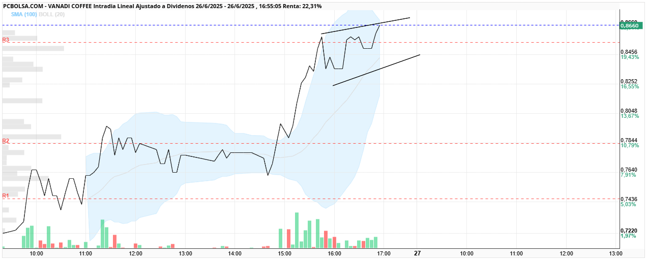 grafico de la accion Vanadi Coffee